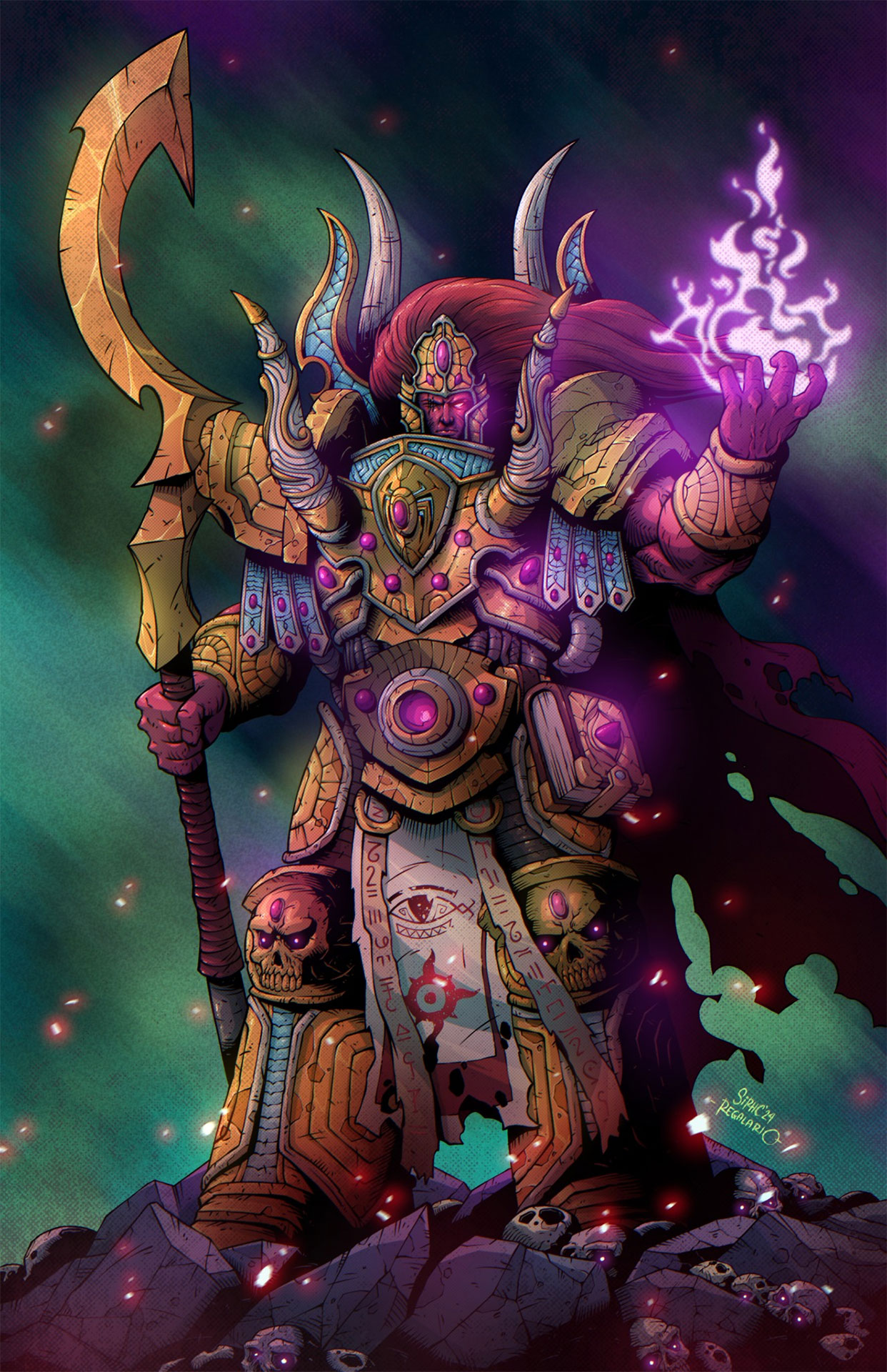 Magnus canalizando poderes do Warp